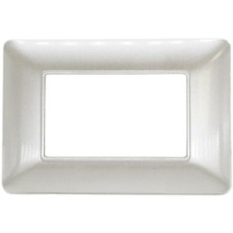 Placca 3 posti bianco perla compatibile Matix