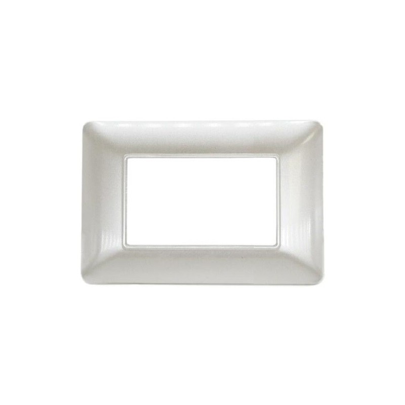 Placca 3 posti bianco perla compatibile Matix