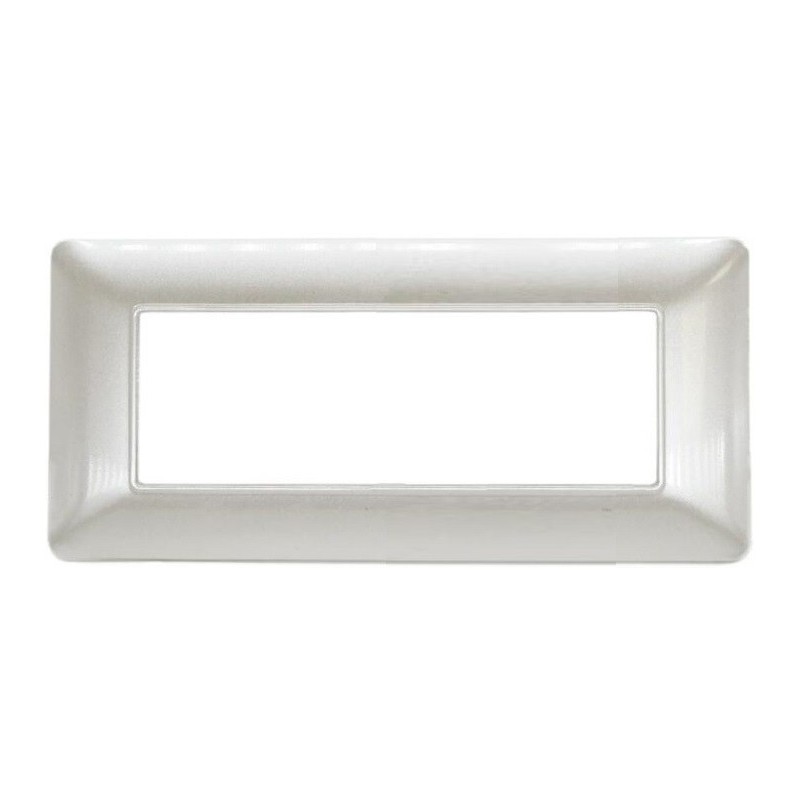 Placca 6 posti bianco perla compatibile Matix