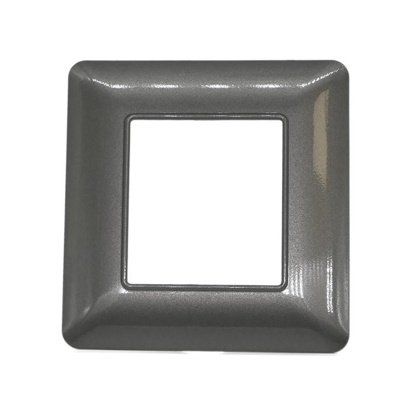 Placca 2 posti grigio scuro compatibile Bticino Matix
