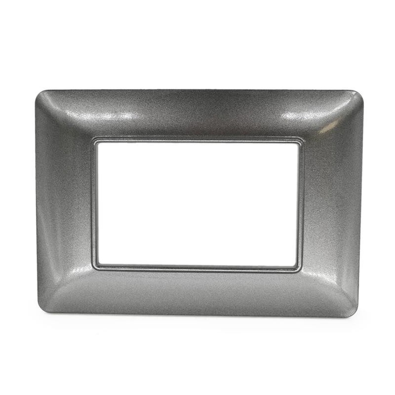 Placca 3 posti grigio scuro compatibile Bticino Matix