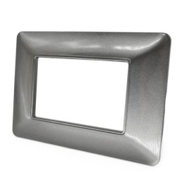 Placca 3 posti grigio scuro compatibile Bticino Matix