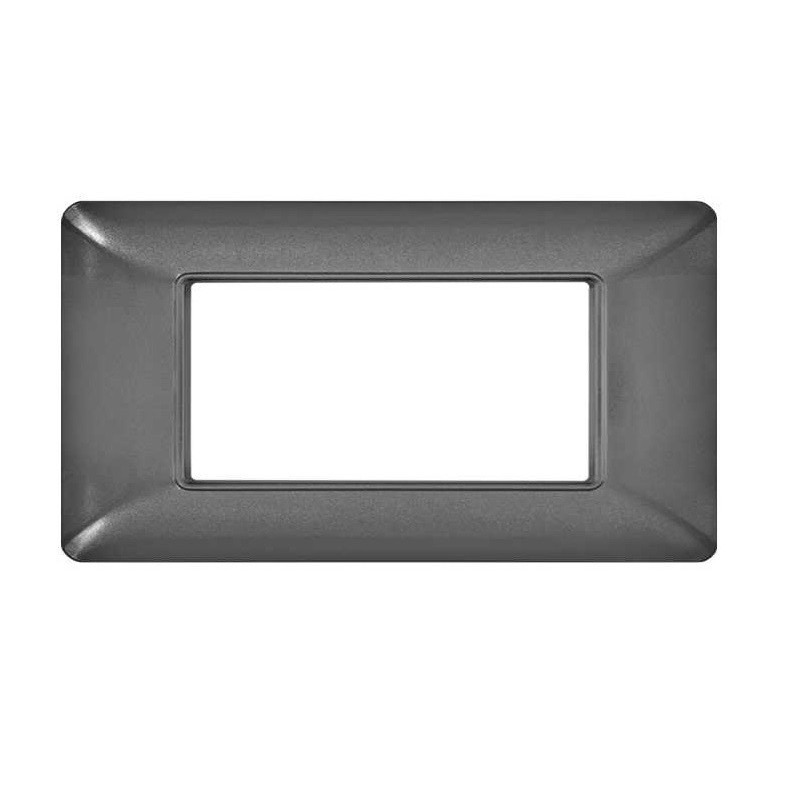 Placca 4 posti grigio scuro compatibile Bticino Matix