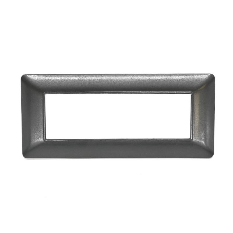 Placca 7 posti grigio scuro compatibile Bticino Matix