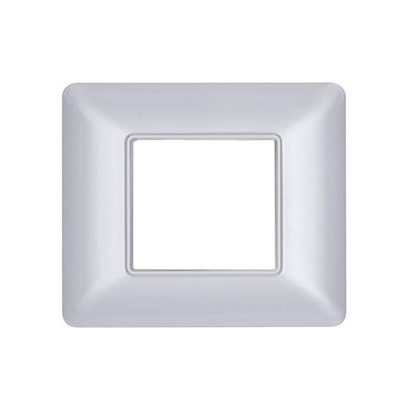 Placca in tecnopolimero 2P argento compatibile Matix