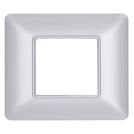 Placca in tecnopolimero 2P argento compatibile Matix
