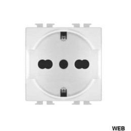 Kit presa Schuko 16A compatibile BTicino Matix con placca e supporto