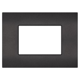 Placca 3 posti nero compatibile Vimar Arké