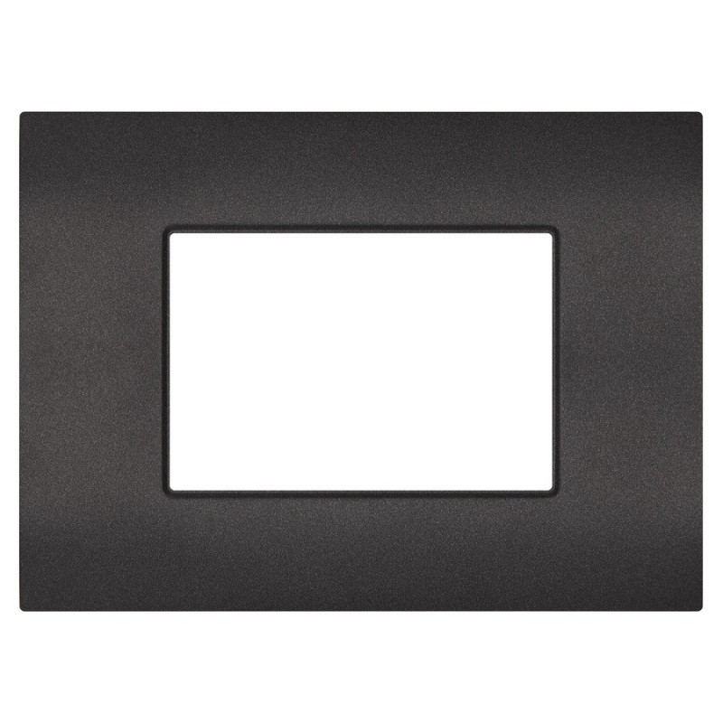 Placca 3 posti nero compatibile Vimar Arké