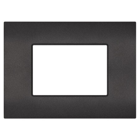 Placca 3 posti nero compatibile Vimar Arké