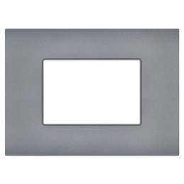 Placca 3 posti grigio compatibile Vimar Arké