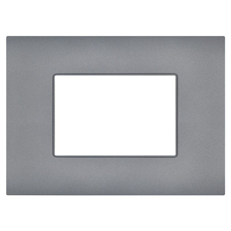 Placca 3 posti grigio compatibile Vimar Arké