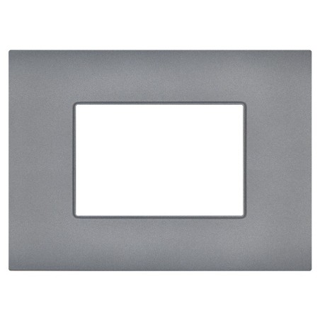 Placca 3 posti grigio compatibile Vimar Arké