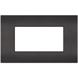 Placca 4 posti nero compatibile Vimar Arké