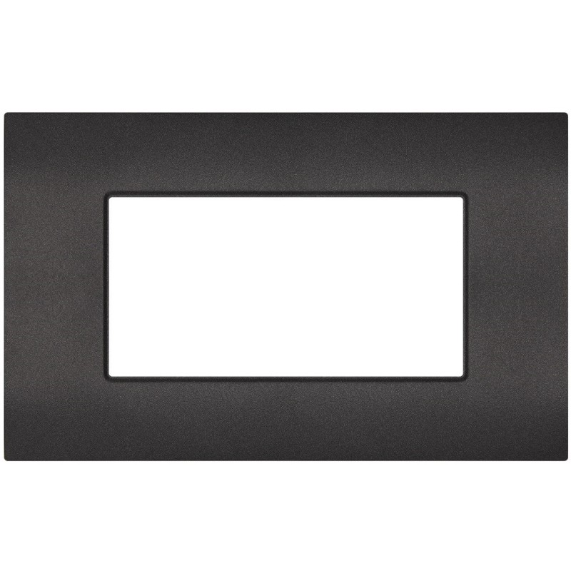 Placca 4 posti nero compatibile Vimar Arké