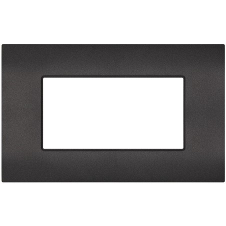 Placca 4 posti nero compatibile Vimar Arké