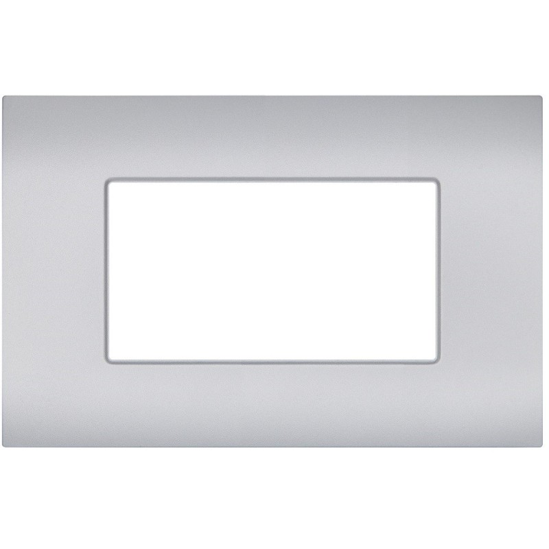 Placca 4 posti argento compatibile Vimar Arké