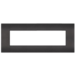 Placca 7 posti nero compatibile Vimar Arké