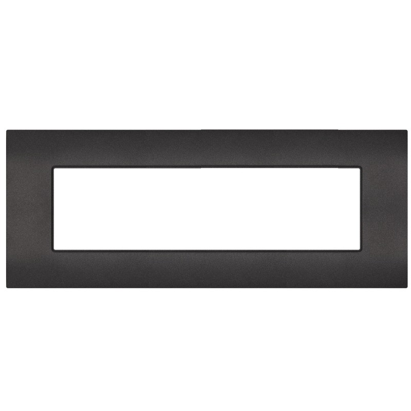 Placca 7 posti nero compatibile Vimar Arké