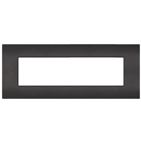 Placca 7 posti nero compatibile Vimar Arké
