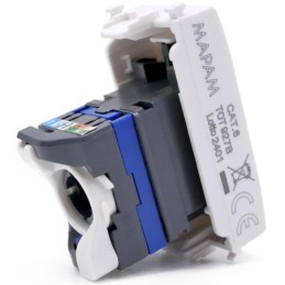 Connettore di rete RJ45 CAT6 bianco compatibile Vimar Arké