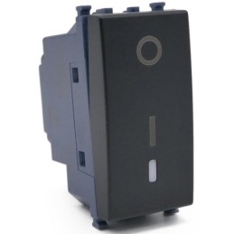 Interruttore bipolare nero compatibile Vimar Arké