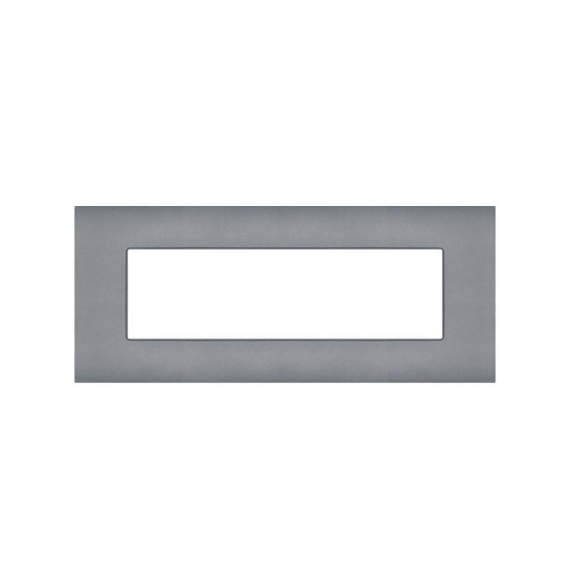 Placca 7 posti grigio compatibile Vimar Arkè