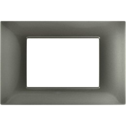 Placca 3P  Tecnopolimero 12x8cm Grigio scuro compatibile Vimar Plana