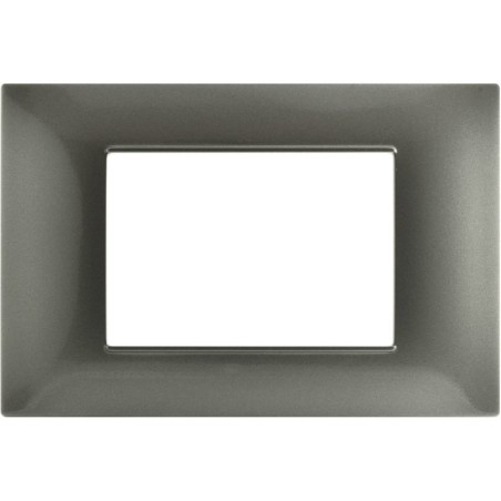Placca 3P  Tecnopolimero 12x8cm Grigio scuro compatibile Vimar Plana