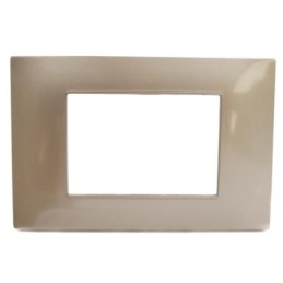 Placca 3P Tecnopolimero 12x8cm Champagne compatibile Vimar Plana