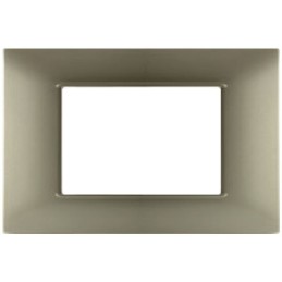 Placca 3P Tecnopolimero 12x8cm Champagne compatibile Vimar Plana
