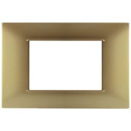 Placca 3P Tecnopolimero 12x8cm Oro compatibile Vimar Plana