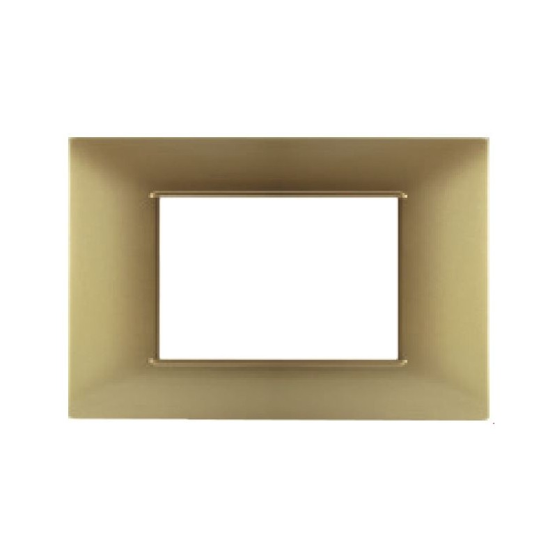 Placca 3P Tecnopolimero 12x8cm Oro compatibile Vimar Plana