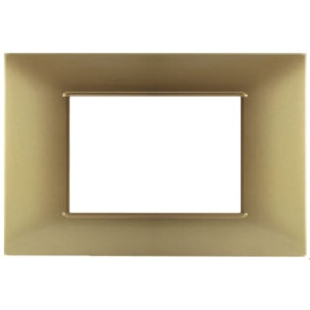 Placca 3P Tecnopolimero 12x8cm Oro compatibile Vimar Plana