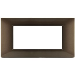Placca 4P Tecnopolimero 14x8cm Rame compatibile Vimar Plana