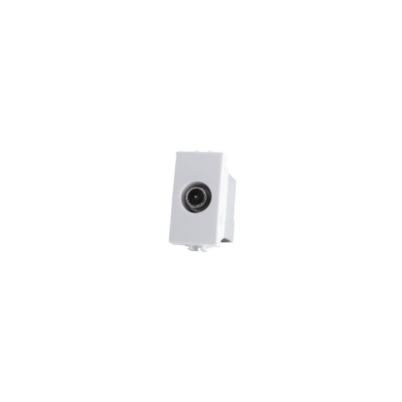 Presa TV passante 4.5x2x3cm Bianco compatibile Vimar Plana