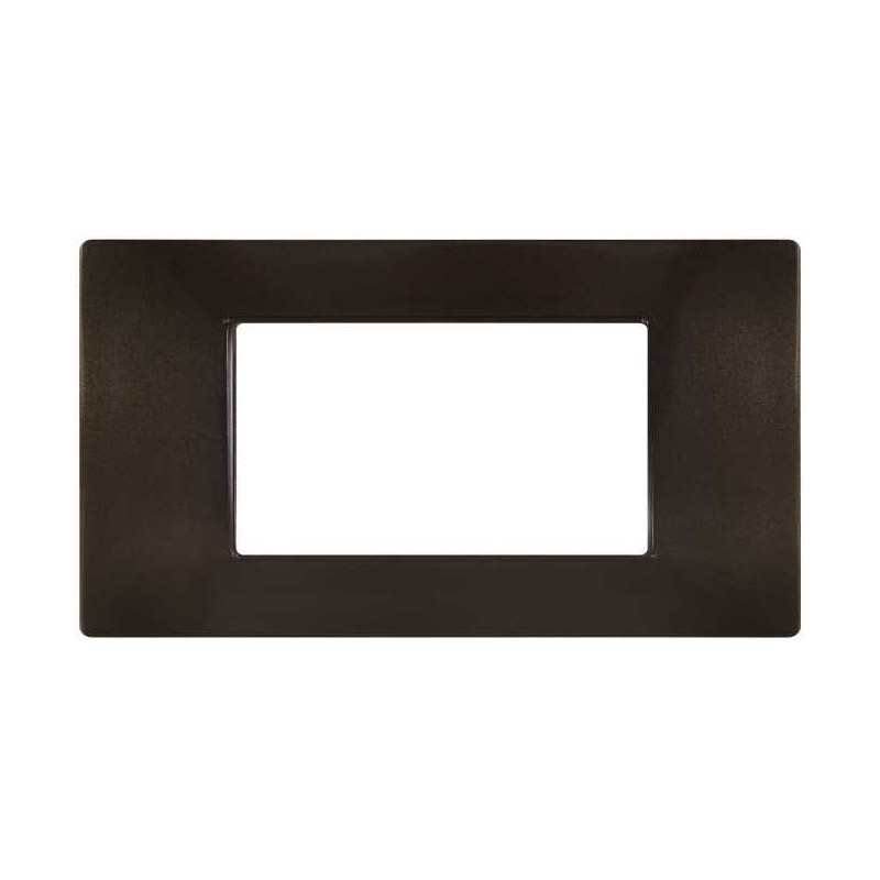 Placca 4P Tecnopolimero 14x8cm Bronzo compatibile Vimar Plana