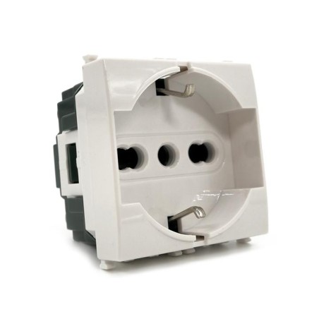 Presa schuko 2.0 bianca compatibile con serie Vimar Plana