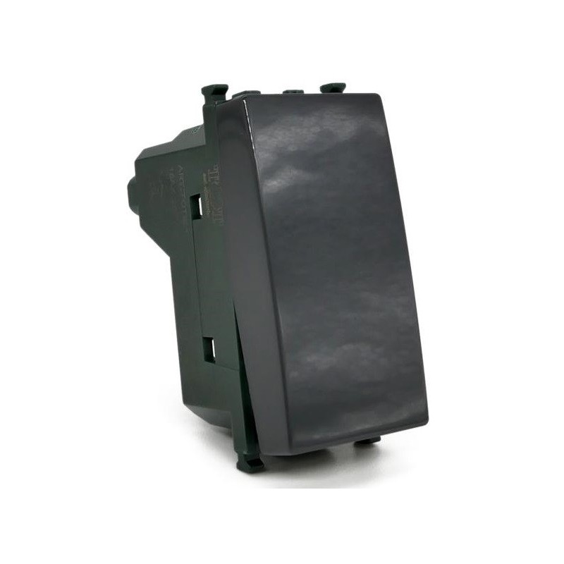 Deviatore unipolare 16A-250V nero compatibile Vimar Plana