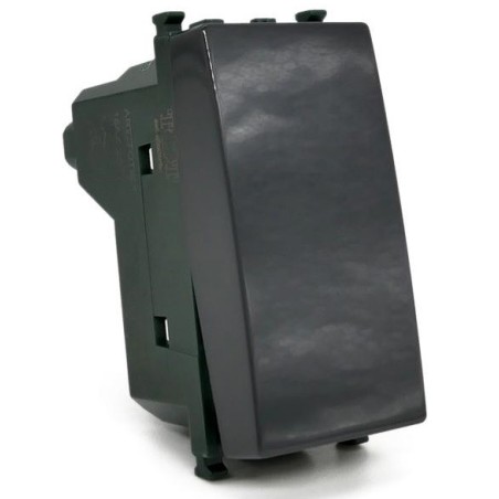 Deviatore unipolare 16A-250V nero compatibile Vimar Plana