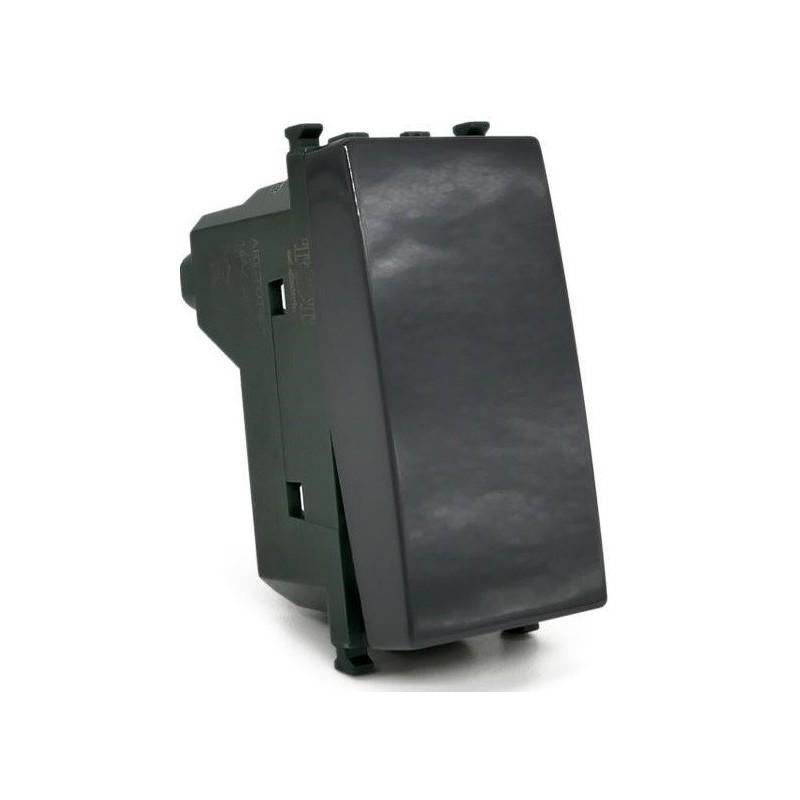 Pulsante unipolare 10A-250V nero compatibile Vimar Plana
