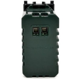 Alimentatore doppia presa USB 5V 2A nero compatibile Vimar Plana