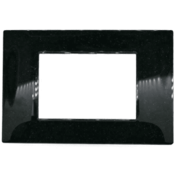 Placca 3 posti 3P nero/glitter tecnopolimero compatibile Vimar Plana