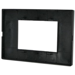Placca 3 posti 3P nero/glitter tecnopolimero compatibile Vimar Plana