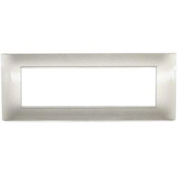 Placca in tecnopolimero 7P grigio chiaro compatibile Vimar Plana