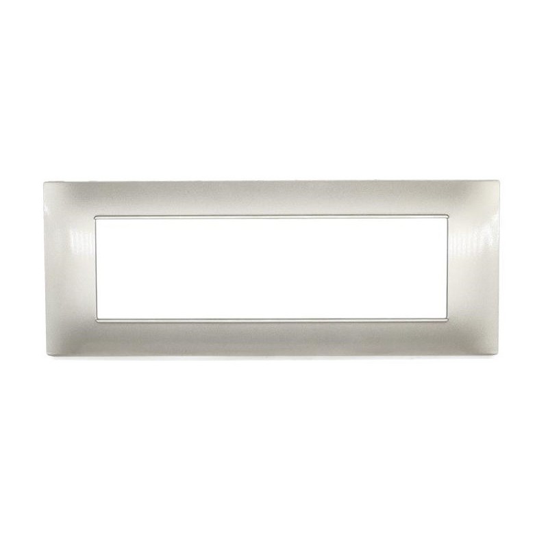 Placca in tecnopolimero 7P grigio chiaro compatibile Vimar Plana