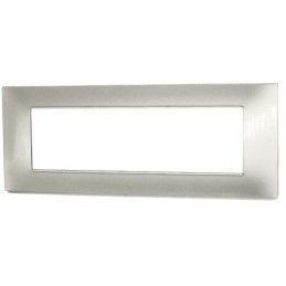 Placca in tecnopolimero 7P grigio chiaro compatibile Vimar Plana