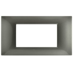 Placca in tecnopolimero 4P grigio scuro compatibile Vimar Plana