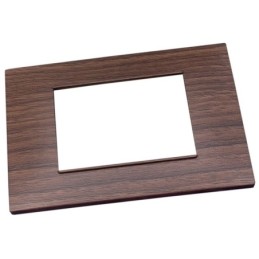 Placca in tecnopolimero 4 posti color ciliegio compatibile Vimar Plana