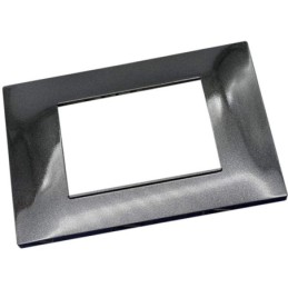 Placca 4 posti nera compatibile Vimar Plana